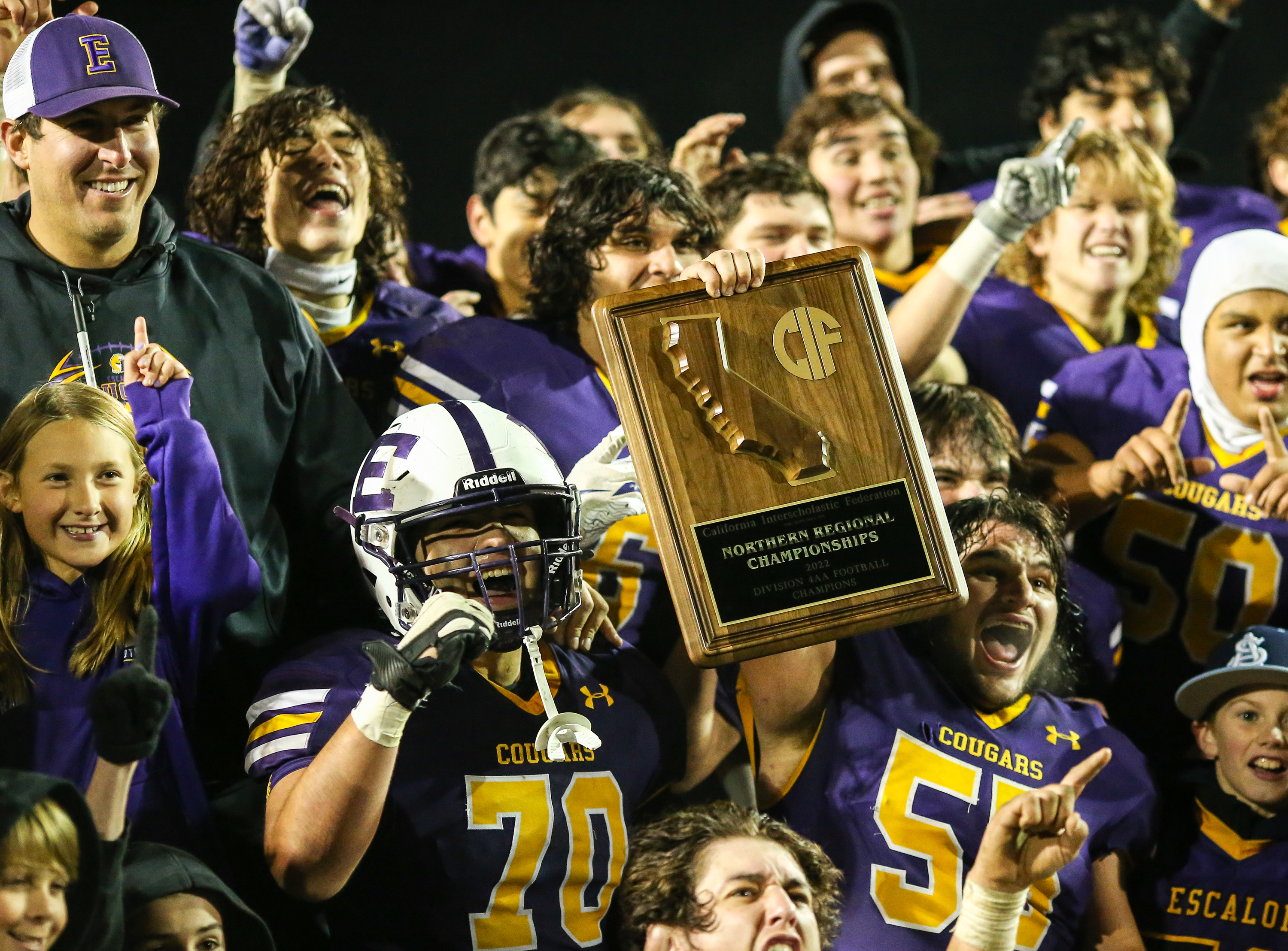 Escalon following it's Northern California D4-AA title win over Pleasant Valley-Chico. Photo: Sam Stringer
